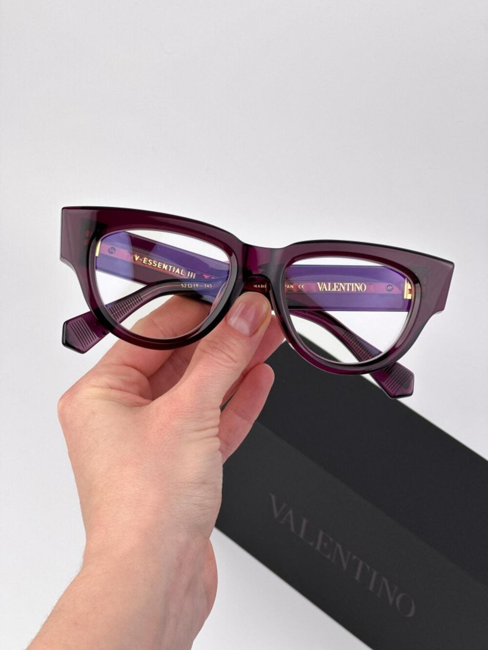 Valentino V-ESSENTIAL III VLX-125 B Cat Eye Eyeglasses – Crystal Burgundy (Women